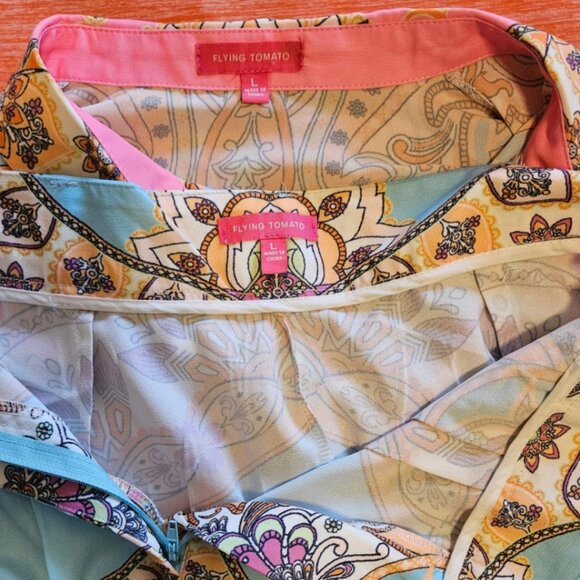 Colorful Beautiful Print Matching Shirt and Shorts Set-NWOT- Size Large - Picture 15 of 17